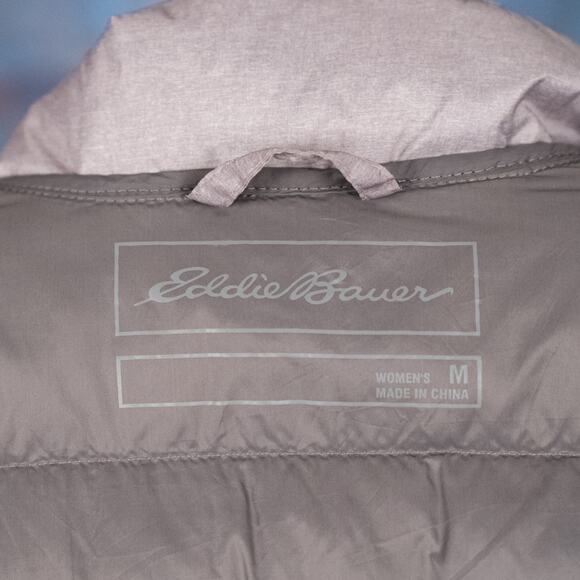 Eddie Bauer Women's Quilted Down Puffer Vest MEDIUM Full Zip EB650 Silvery Gray - Picture 6 of 6